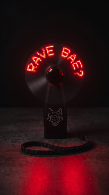 RAVEPACK Handheld Electric LED Fan