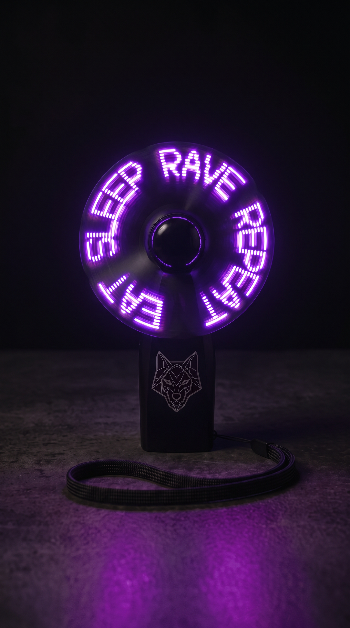 RAVEPACK Handheld Electric LED Fan